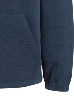 Sweat à capuche marine uni avec une coupe droite et une poche kangourou