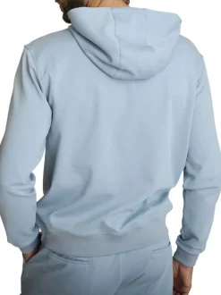 Sweat ciel à coupe ajustée pourvu d'un col à capuche avec cordon de serrage