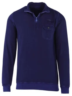 Sweat col camionneur homme bleu