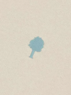 Sweat écru uni avec une coupe droite et des manches longues
