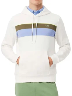 Sweat en coton blanc fantaisie avec un col à capuche et cordon de serrage