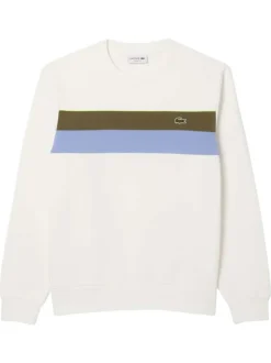 Sweat en coton blanc fantaisie avec un col rond et des manches longues