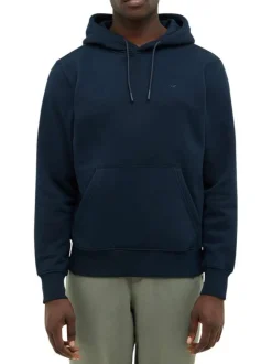 Sweat en coton bleu marine avec un col à capuche et cordon de serrage