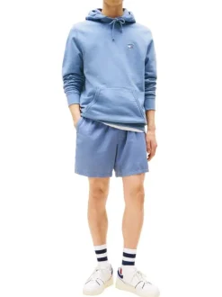 Sweat en coton bleu uni avec une coupe droite et logo iconique