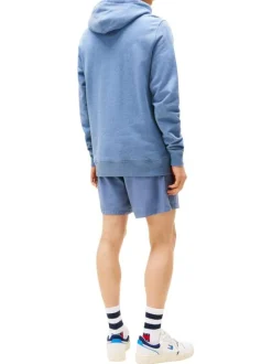 Sweat en coton bleu uni avec une coupe droite et logo iconique
