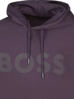 Sweat en coton bordeaux à capuche avec marque sur le devant
