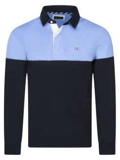Sweat en coton ciel imprimé avec une coupe droite et un col polo