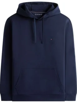 Sweat en coton marine avec une coupe droite et une poche kangourou
