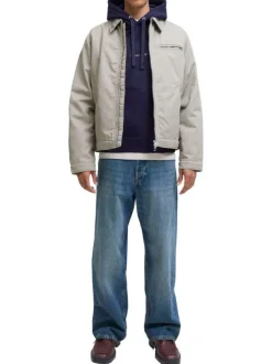 Sweat en coton marine uni avec un col à capuche et cordon de serrage