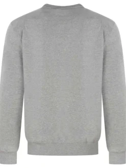 Sweat en coton mélangé gris clair uni avec logo iconique de la marque