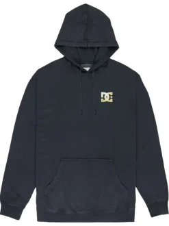 Sweat en coton mélangé gris foncé uni avec coupe droite et une capuche
