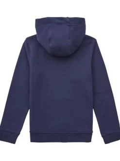 Sweat en coton mélangé marine avec logo brodé à la poitrine coupe droite