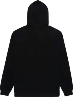 Sweat en coton mélangé noir uni à capuche avec une coupe droite