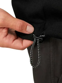 Sweat en coton mélangé noir uni coupe droite avec un col à capuche