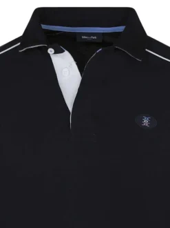 Sweat en coton nuit pourvu d'un col à polo et du logo de la marque