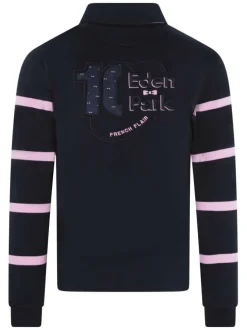Sweat en coton nuit pourvu d'une coupe droite et d'un col polo