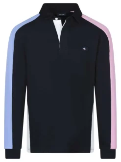 Sweat en coton nuit uni coupe droite col polo et un grand logo dans le dos