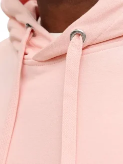 Sweat en coton pêche à coupe droite pourvu d'un col à capuche