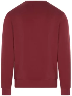 Sweat en coton rouge uni avec logo iconique et une coupe droite