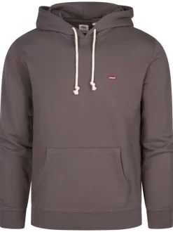 Sweat en coton violet uni avec une coupe droite et un col à capuche