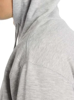 Sweat gris avec un imprimé un col à capuche et une coupe droite