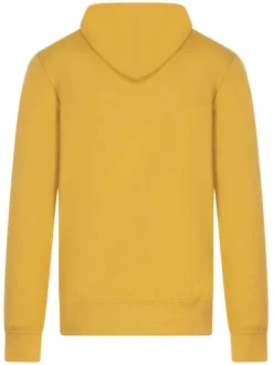 Sweat jaune uni avec une coupe droite et un col à capuche ajustable