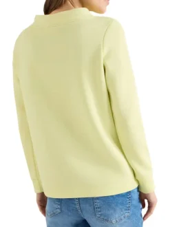 Sweat jaune uni pourvu d'une coupe droite et d'un col montant