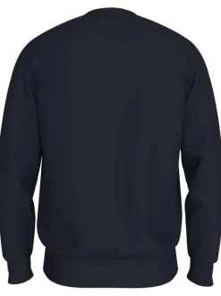 Sweat marine avec une coupe droite et un col rond et nom de la marque