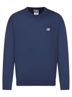 Sweat marine uni avec une coupe droite et des manches longues