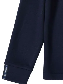 Sweat marine uni pourvu d'une coupe droite et d'un col montant