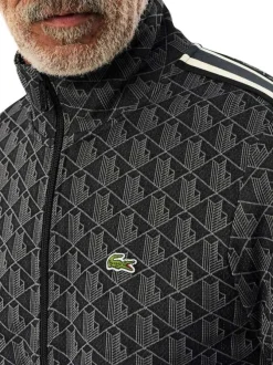 Sweat noir fantaisie avec un col montant et fermeture à glissière