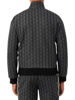 Sweat noir fantaisie avec un col montant et fermeture à glissière