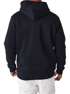 Sweat noir imprimé à coupe ample avec col à capuche et poches kangourou