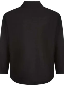 Sweat noir uni avec un col montant zippé et des manches longues