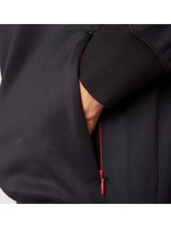Sweat noir uni avec une coupe droite et un col rond
