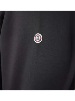 Sweat noir uni avec une coupe droite et un col rond