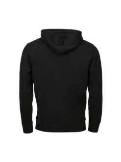 Sweat noir uni à capuche avec logo de la marque