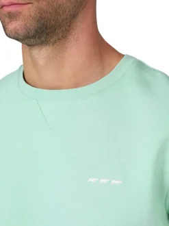 Sweat vert d'eau uni avec une coupe droite et un col rond