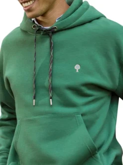 Sweat vert uni avec une coupe droite et des manches longues