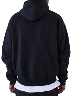 Sweat zippé noir uni avec une coupe ajustée et une fermeture zippée