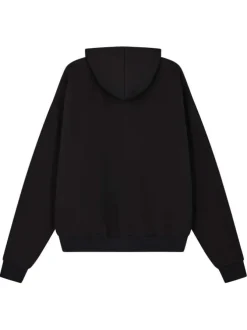 Sweat zippé noir uni avec une coupe ajustée et une fermeture zippée