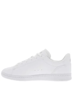 Tennis blanches avec le logo brodé sur le côté et à lacets plats