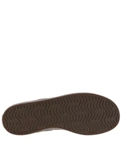 Tennis en cuir blanches à semelle marron foncé avec logos noirs