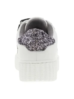 Tennis violettes à bandes auto-agrippantes ornées de paillettes