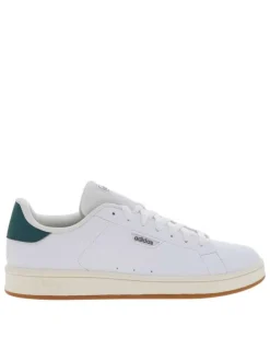 Tennis blanches avec contrefort contrasté et semelle à talon plat