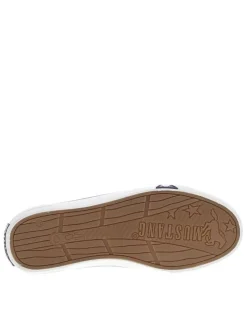 Tennis blanches à semelle à talon plat et à lacets et zip latéral