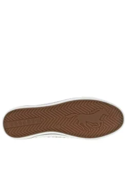Tennis bleues marine à surpiqûres blanches avec un zip et à lacets plats blancs