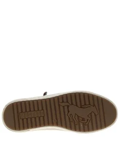 Tennis bleu marine à talon plat avec des lacets et un zip latéral