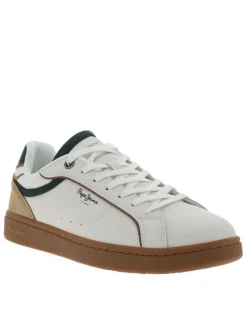 Tennis Clay Class M en cuir blanches à talon plat avec des lacets