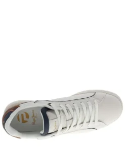 Tennis Clay Class M en cuir blanches à talon plat avec des lacets